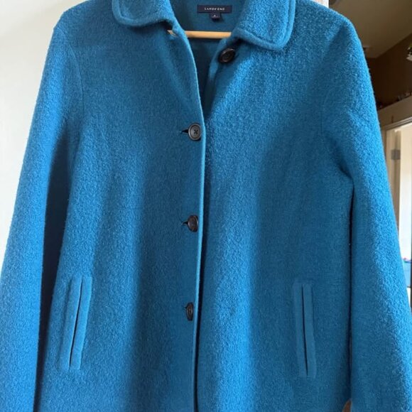 Women’s Lands’ End Teal Wool Collared Jacket Top-Size‎ 4 - Picture 5 of 6